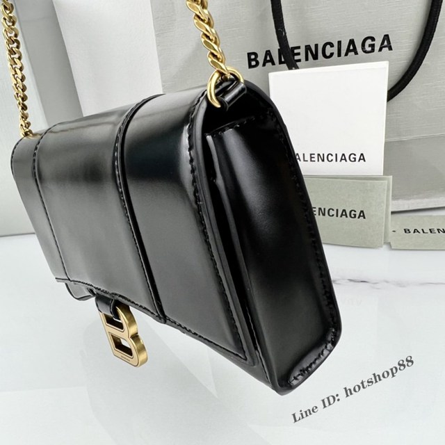 Balenciaga專櫃爆款鱷魚紋牛皮女包鏈條包 巴黎世家經典小號沙漏包鏈條斜挎包 fyj1059